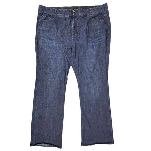 Lane Bryant Women's Relaxed Jeans Size 28 Long Blue Dark Wash Stretch - Picture 1 of 10